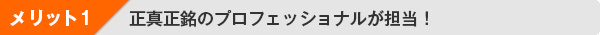 メリット１：正真正銘のプロフェッショナルが担当！